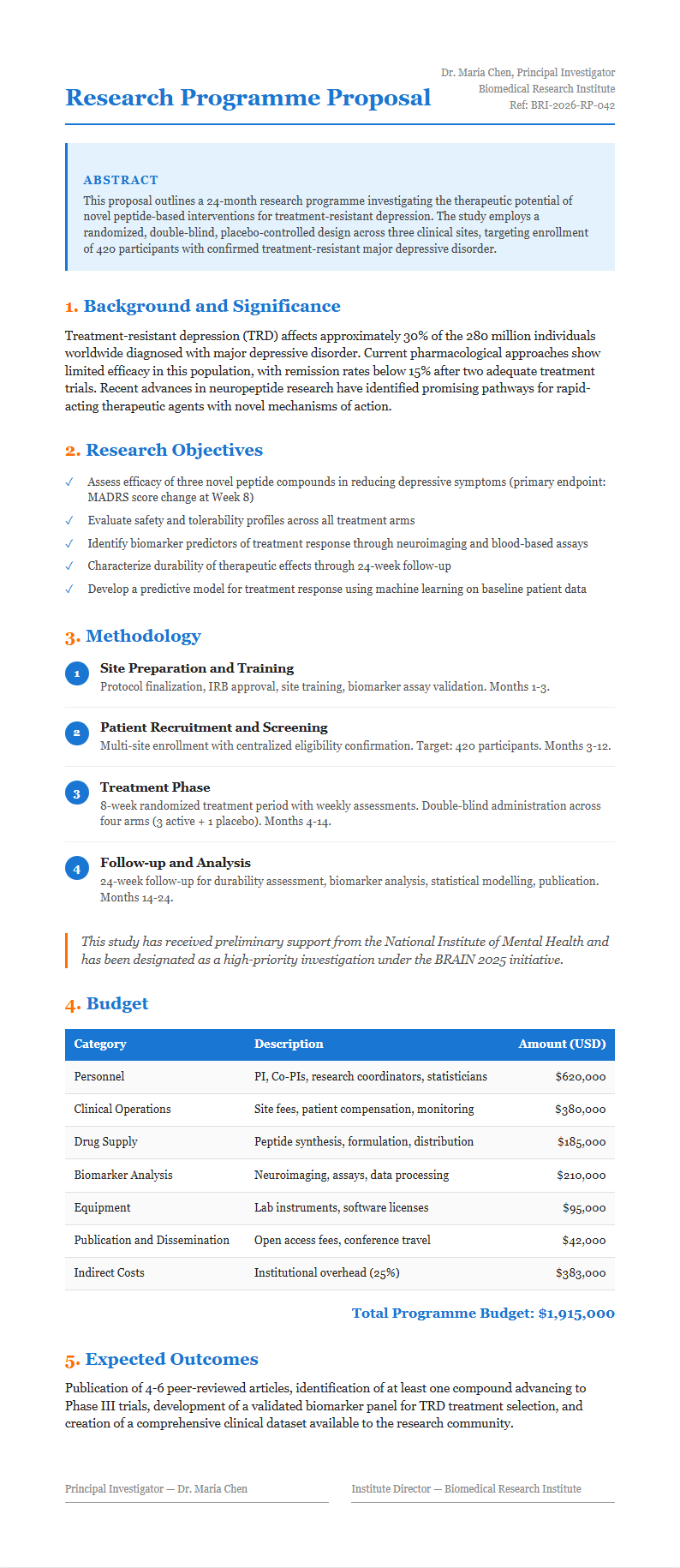 Research driven proposal